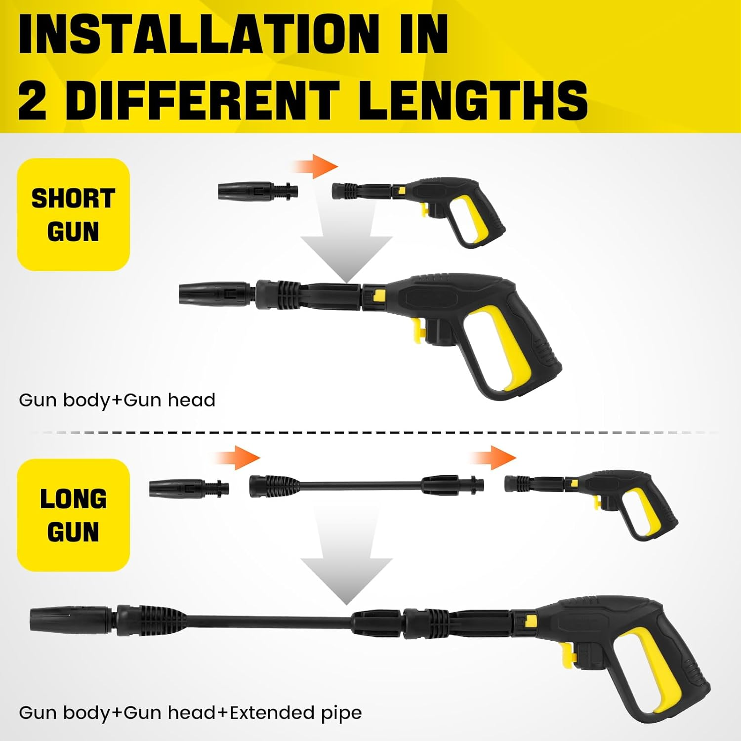 Pressure Washer Cleaning Gun with Quick Connection Plug and Quick Release Outlet,Compatible with Karcher K2-K7 Quick Connection Hose,For Replace Karcher Pressure Washer Cleaning Machine Handle