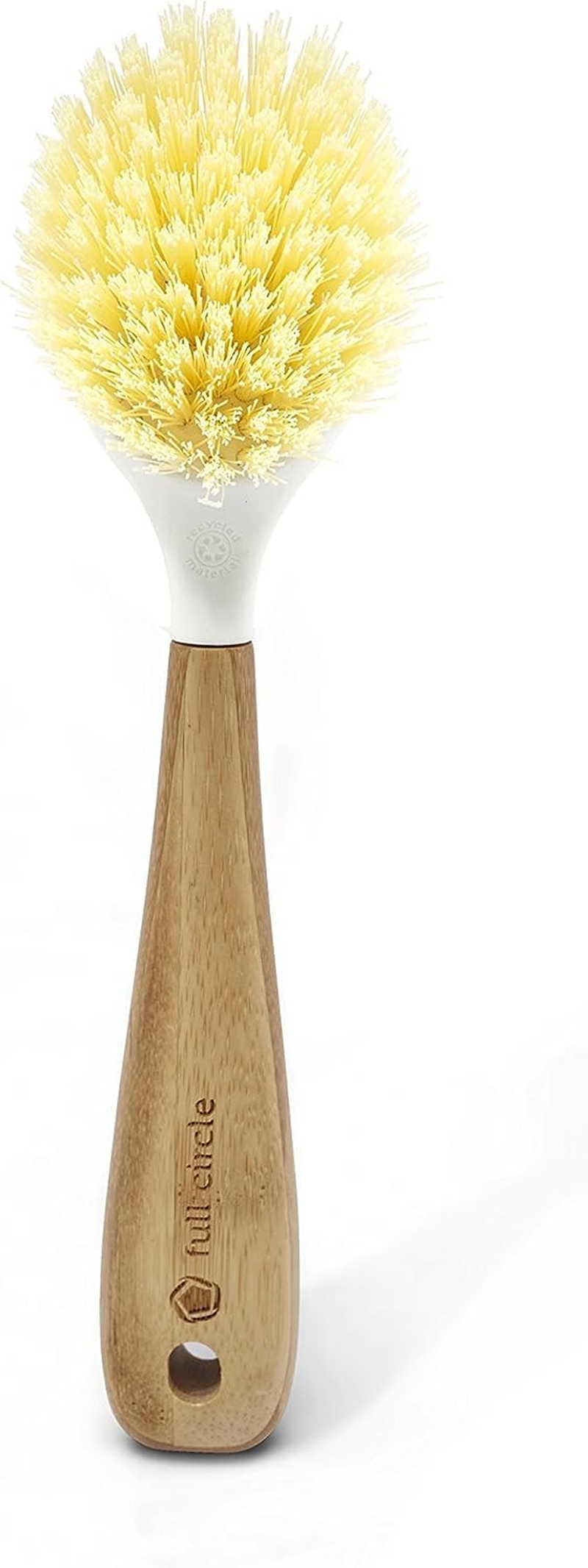 Full Circle Be Good Dish Brush | Eco-Friendly Dishwashing Brush | Made from Sustainable Bamboo & Recycled Plastic | Durable Bristles | Designed to Tackle Caked-On Food & Grease - White image number 4
