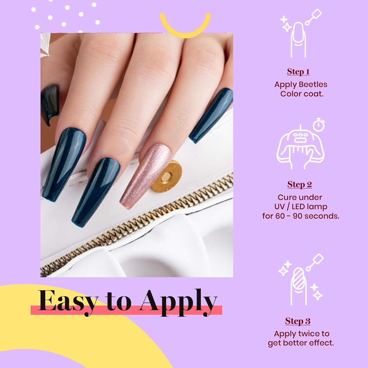 Beetles Gel Polish Gel Nail Polish, 1Pcs 15Ml Aegean Dark Navy Blue Gel Polish Dark Teal Gel Polish Jewel Tone Nail Polish, Nail Art Manicure Salon DIY Decoration at Home Soak off Uv Nail Lamp Cured image number 2