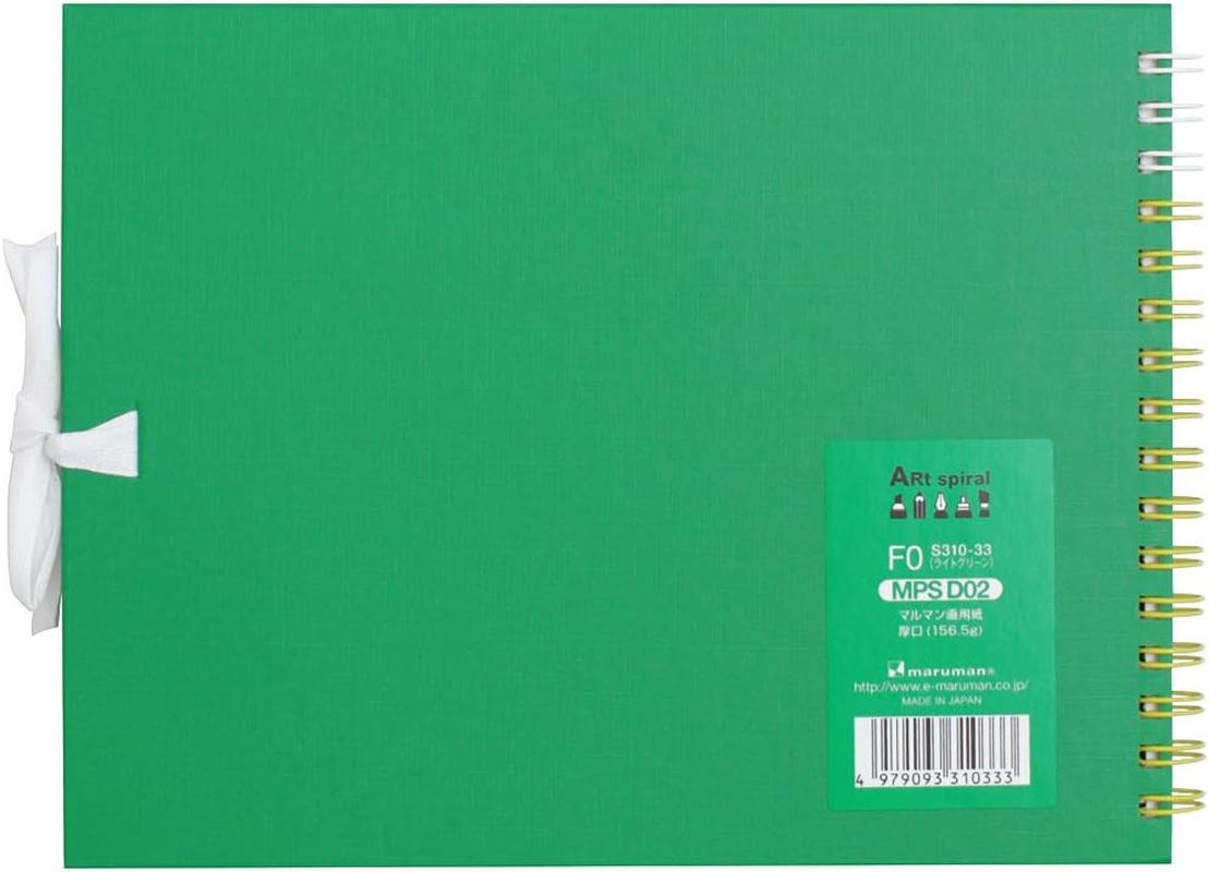 Maruman S310-33 Sketchbook Art Spiral F0 Thick Drawing Paper, 24 Sheets, Green - Pink image number 7