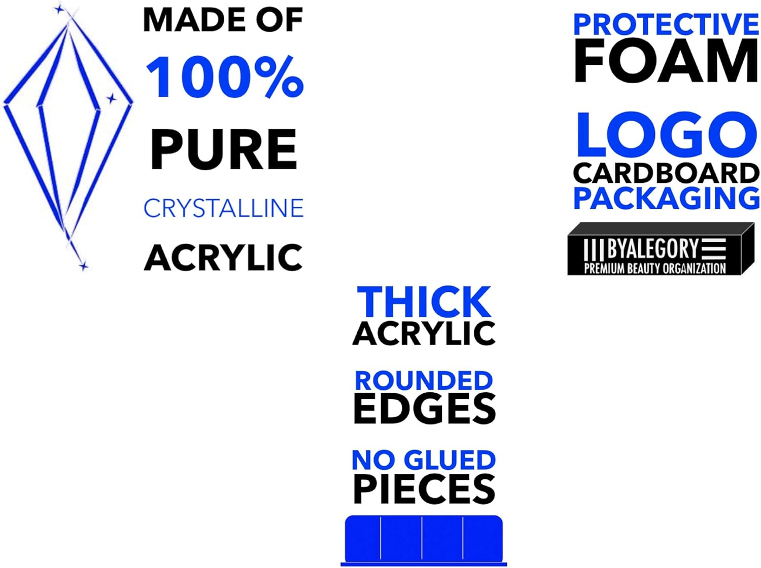 Byalegory Acrylic Rollerball Perfume Organizer Beauty Scent Holder 24 Space Organization Container Storage for Tall Scented Oils - Clear