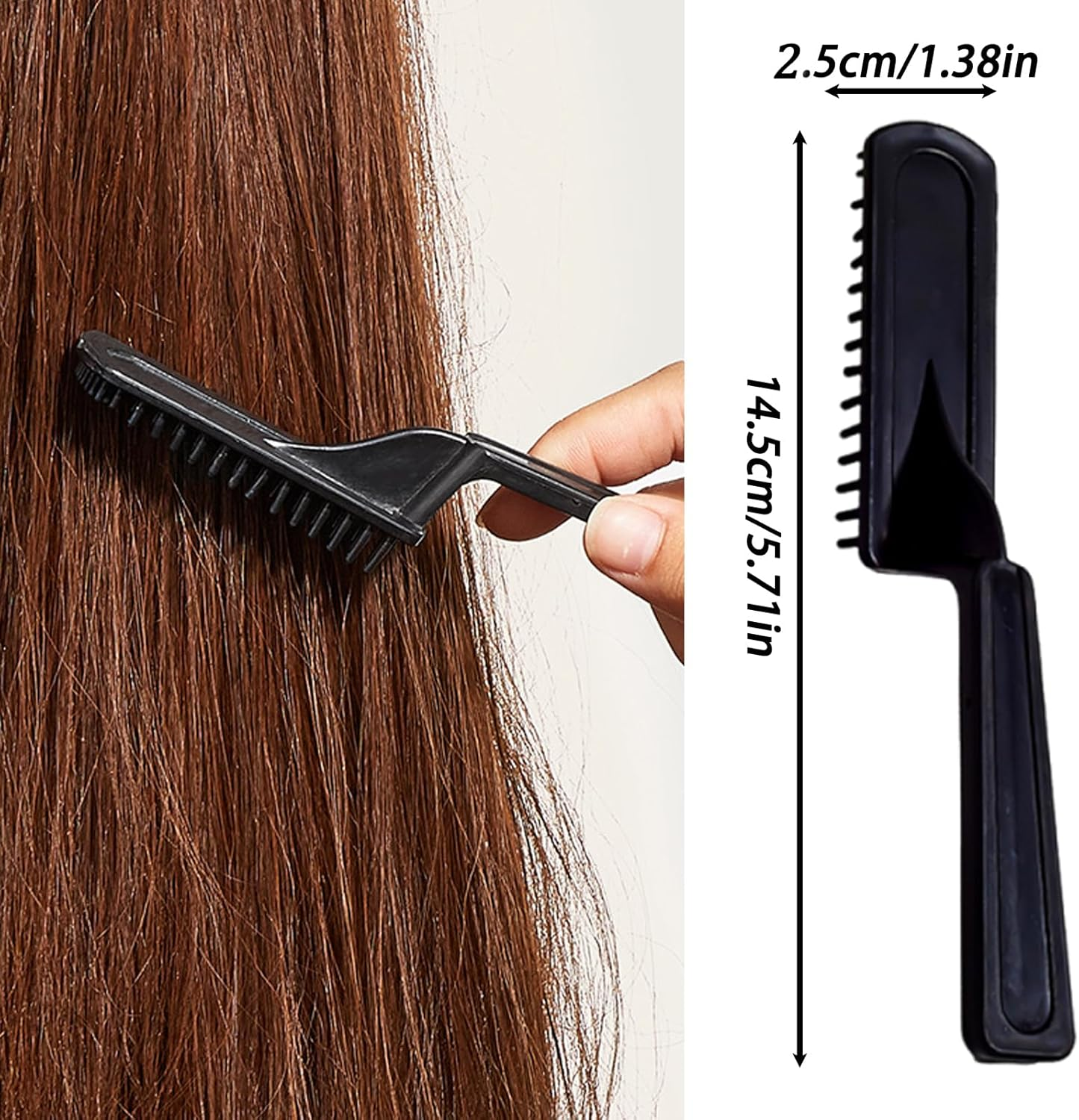 Anneratteryer Pack of 8 Hair Comb Curling Comb for Curls Hair Dye Brush Hair Highlight Comb Women Hair Styling Comb Tool for Colouring Tool Brush Balance Women (Black) image number 2