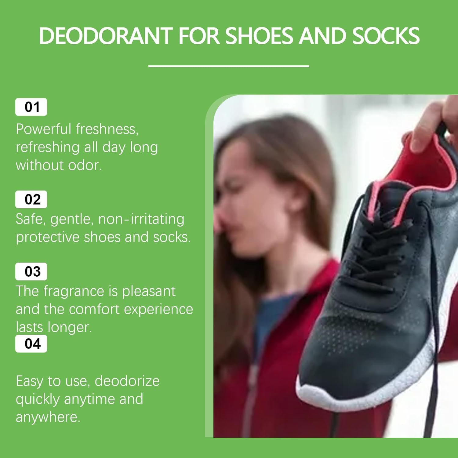 Shoe and Sock Deodorizer Spray, 300Ml, Long-Lasting Fragrance, Odour Remover image number 4