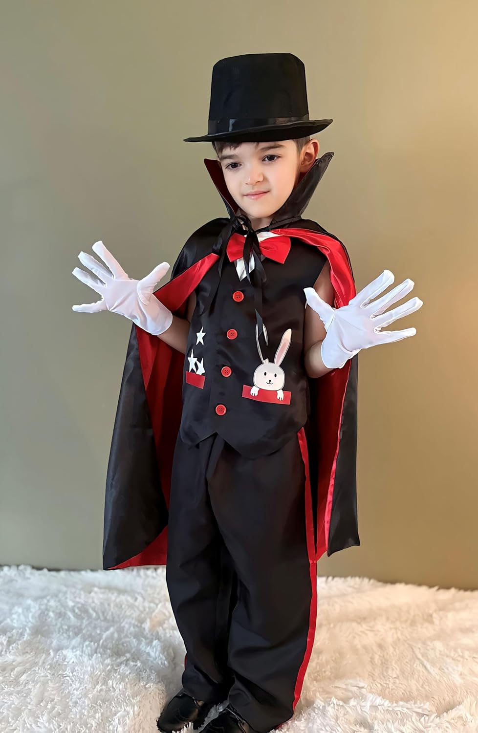 Relibeauty Magician Costume Kids with Hat and Gloves image number 1