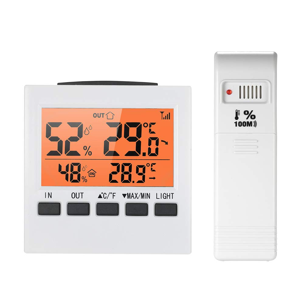 Digital Indoor Hygrometer with Max Min Value Display Transmitter Temperature Humidity Meter for Home Greenhouse Warehouse Farm image number 2