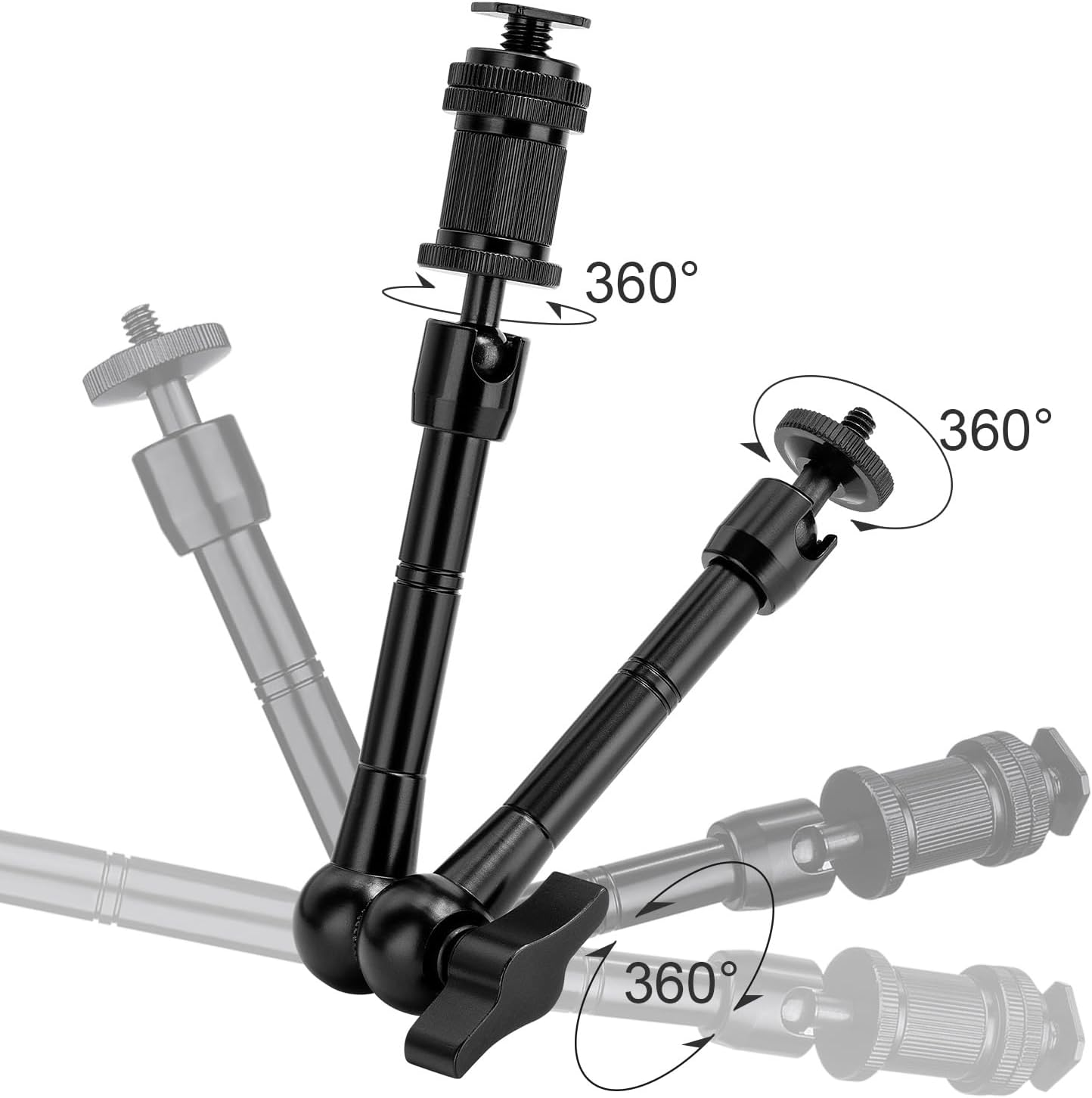 Fomito 28Cm Metal Magic Arm with Super Clamp, 360&deg; Rotation, Multi-Functional Adjustable for Camera, Photography, Video Production, Easy Installation, Portable Design image number 5