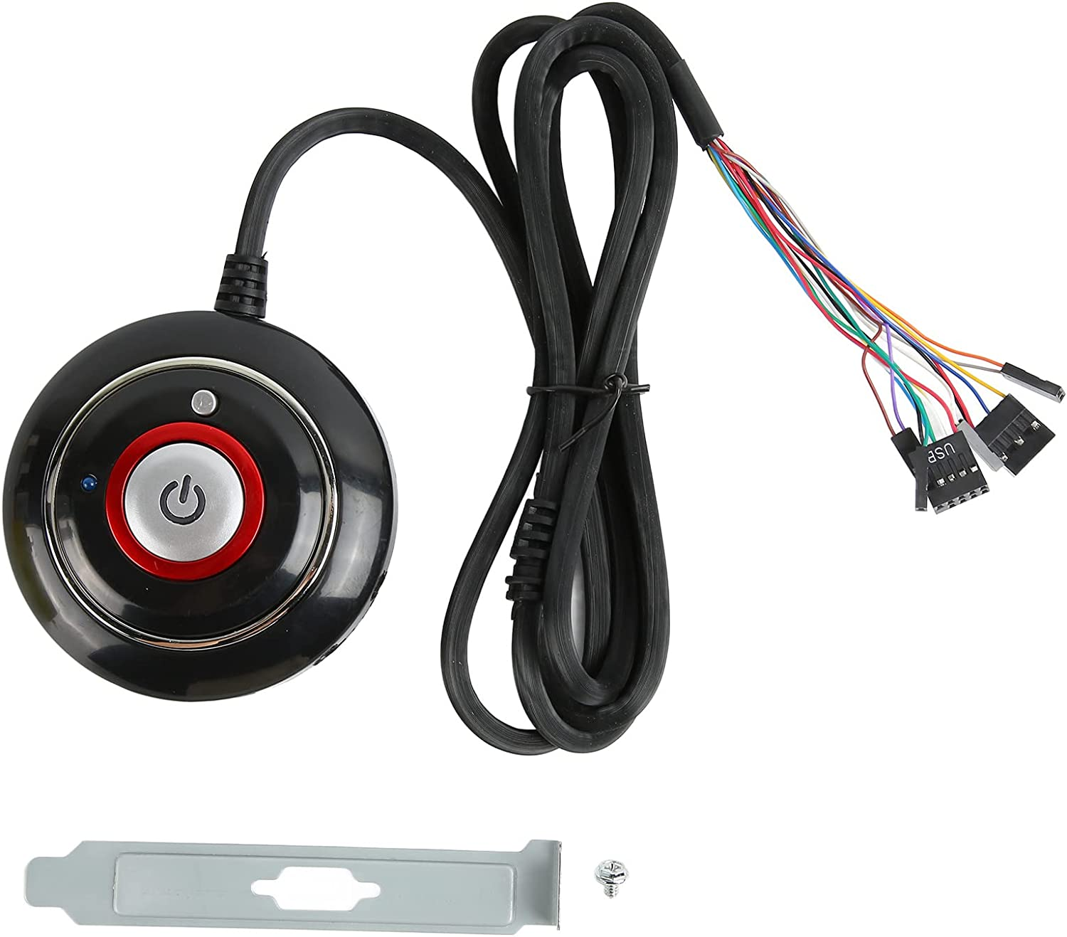 External PC Power Button, Desktop Computer Power Switch, Computer Case Reset Switch, External Remote Case Motherboard On/Off Button with 2 USB and Audio Ports, Plug and Play image number 3