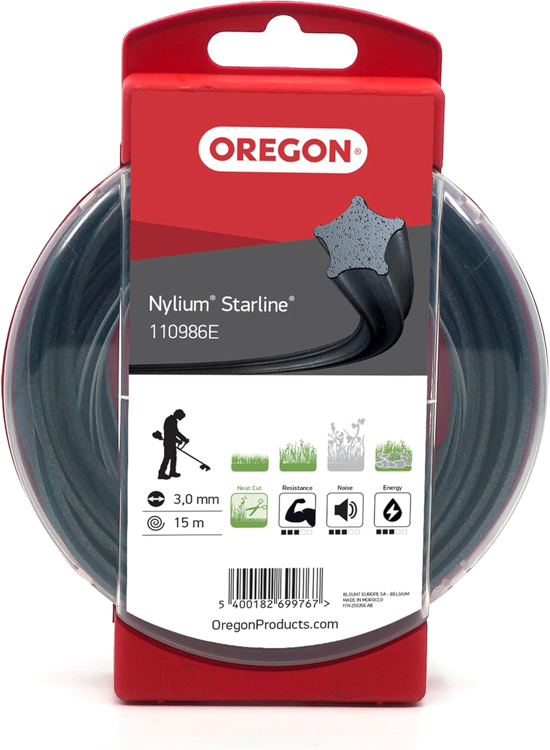 Oregon Nylium Star Shaped Strimmer Line Wire for Grass Trimmers and Brushcutters, Five Cutting Edges for Clean Finish, Professional Grade Heavy Duty Nylon, Fits Petrol Strimmers, 1.6Mm-15M (&lrm;533745) image number 4