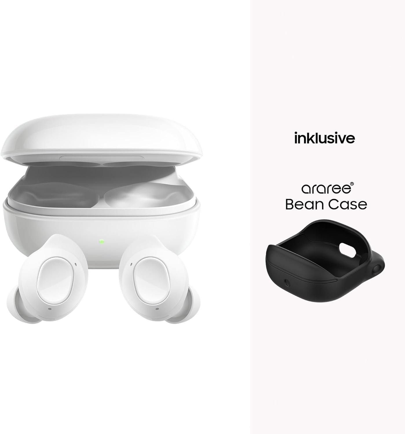 Samsung Galaxy Buds FE Wireless Bluetooth Headphones with Araree Bean Case, Active Noise Cancelling (ANC), 3 Microphones, Touch Control, Deep Bass, with Charging Cable, White [Exclusive to Amazon] image number 5