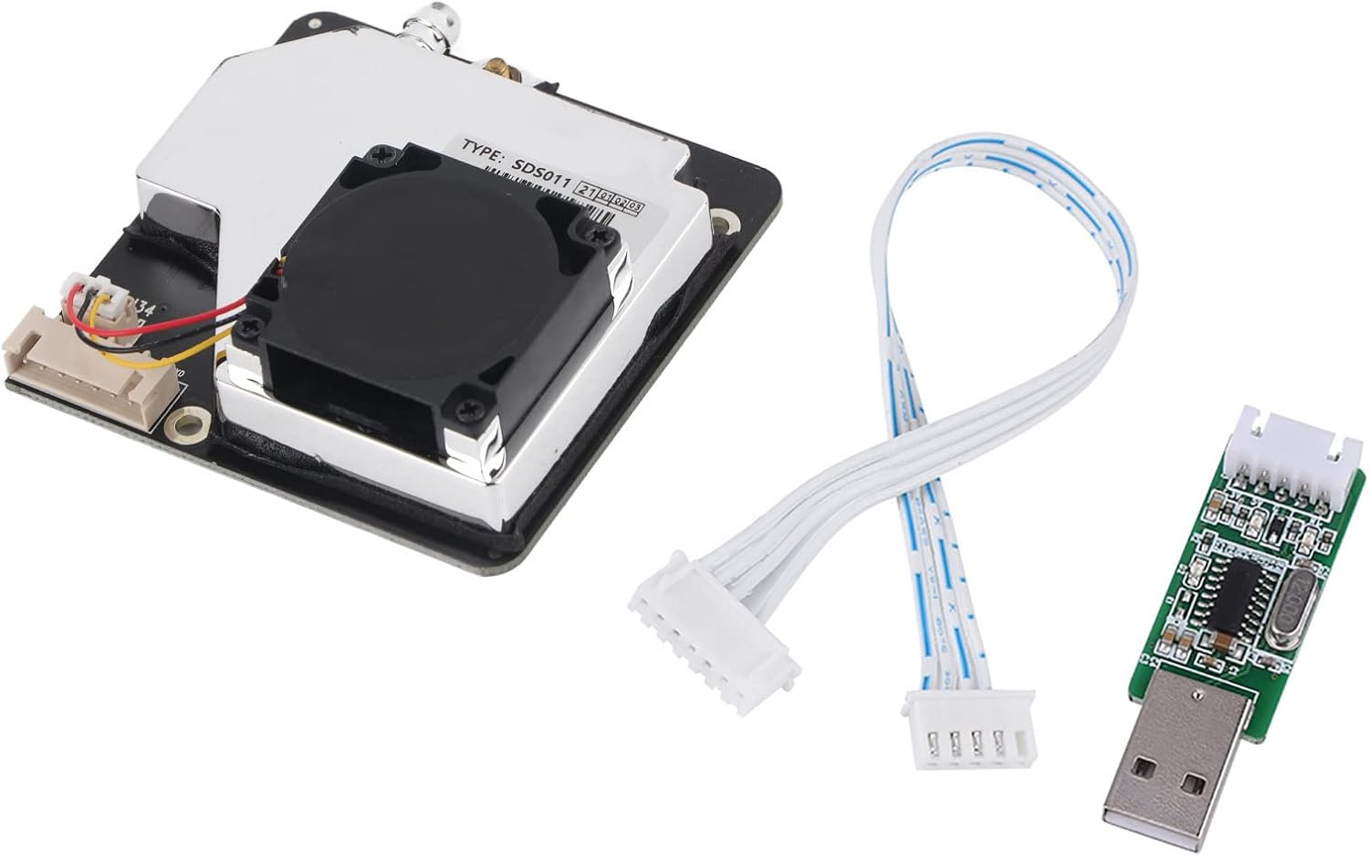 Dust Sensor, PM2.5 PM10 Detector, Particle Sensor, SDS011 Air Concentration Sensor Module, Air Quality Monitoring Device image number 2