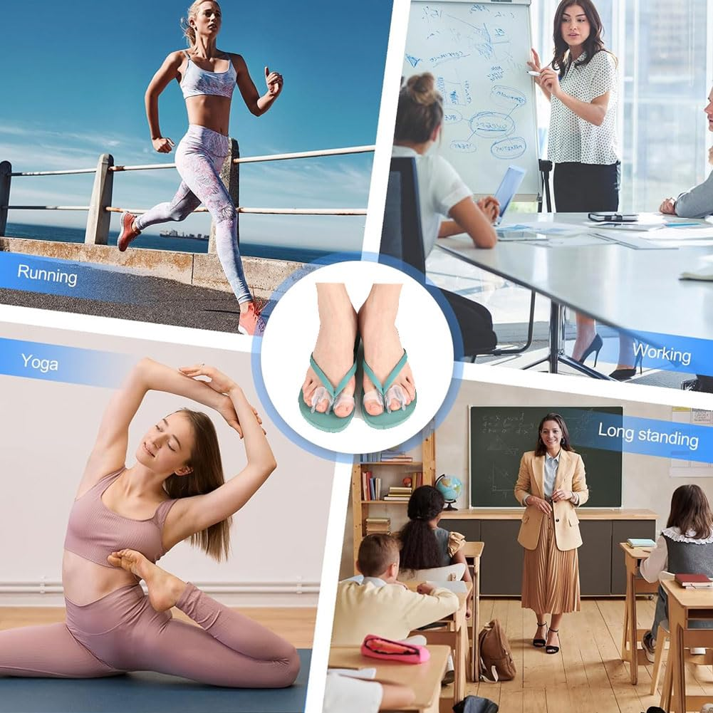 Toe Spacers Double Hole Duckbill Separators，Toe Straighteners，Toe Separators Hallux Valgus Overlapping Toe Hammer Toe Separator，Bunion Corrector for Women，Slippers Sandals Flip Flops 10 Pieces (Gelb) image number 5