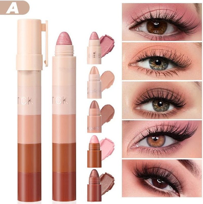 5-In-1 Eyeshadow Pencil Set, 10 Colours, Highly Pigmented Cream Glitter and Matt, Long Lasting image number 1