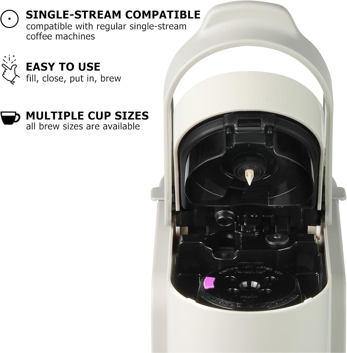 Universal Reusable K Cups for Keurig, 2-Pack Refillable Coffee Pods with 5 Holes, Compatible with Keurig K Supreme, K Slim, K-Duo Gen2, K-Brew Chill (Multistream Technology) - Black - 4 Pack image number 5