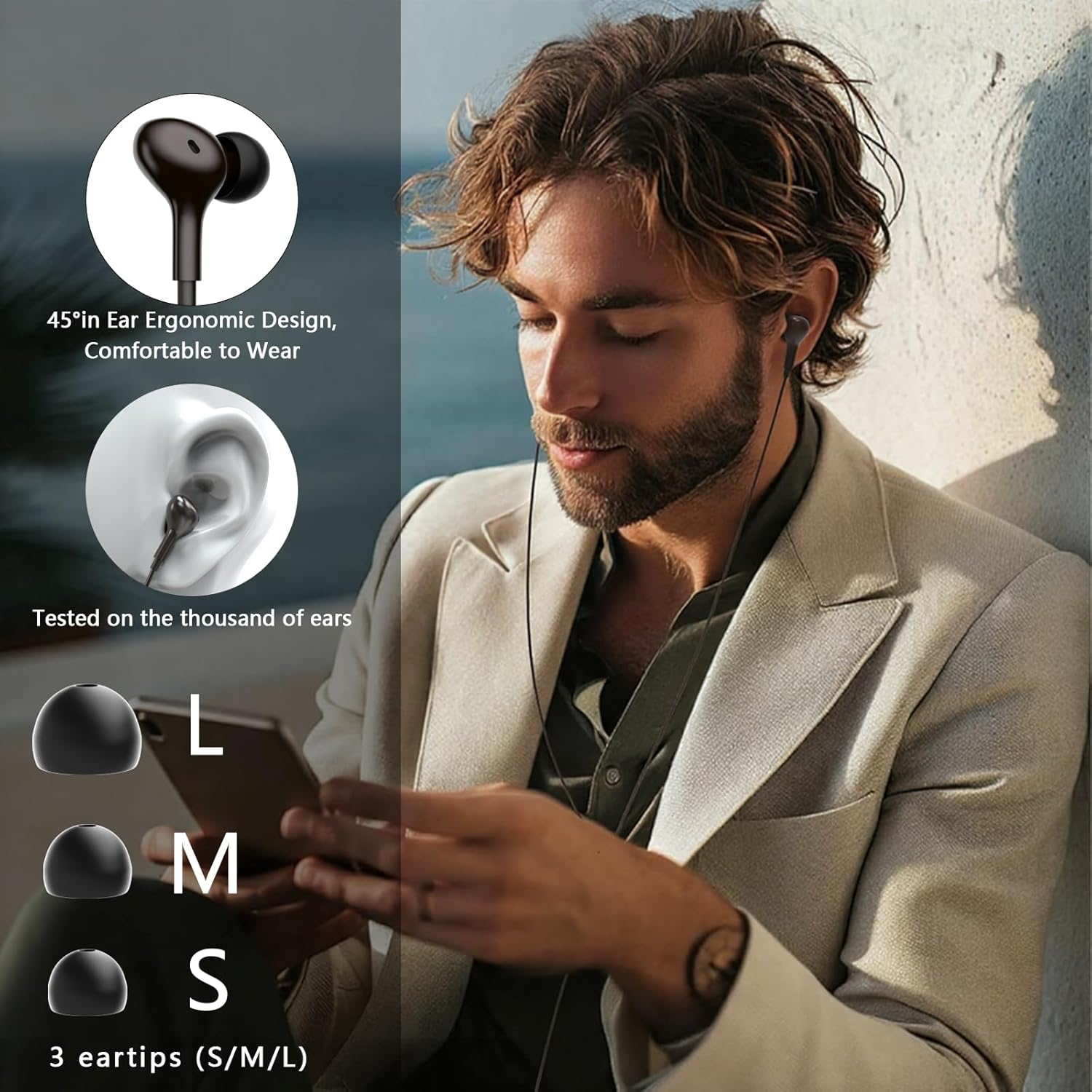 USB C Headphones for Samsung Galaxy S25 S24 S23 S22 Ultra A55 A56 A54 A36 A35 A34 A26 A16, Earpods USB C with Microphone for Iphone 16 15 Pro Ipad 5 6 Pro Mini Macbook Air Google Pixel 9 8 7 image number 5