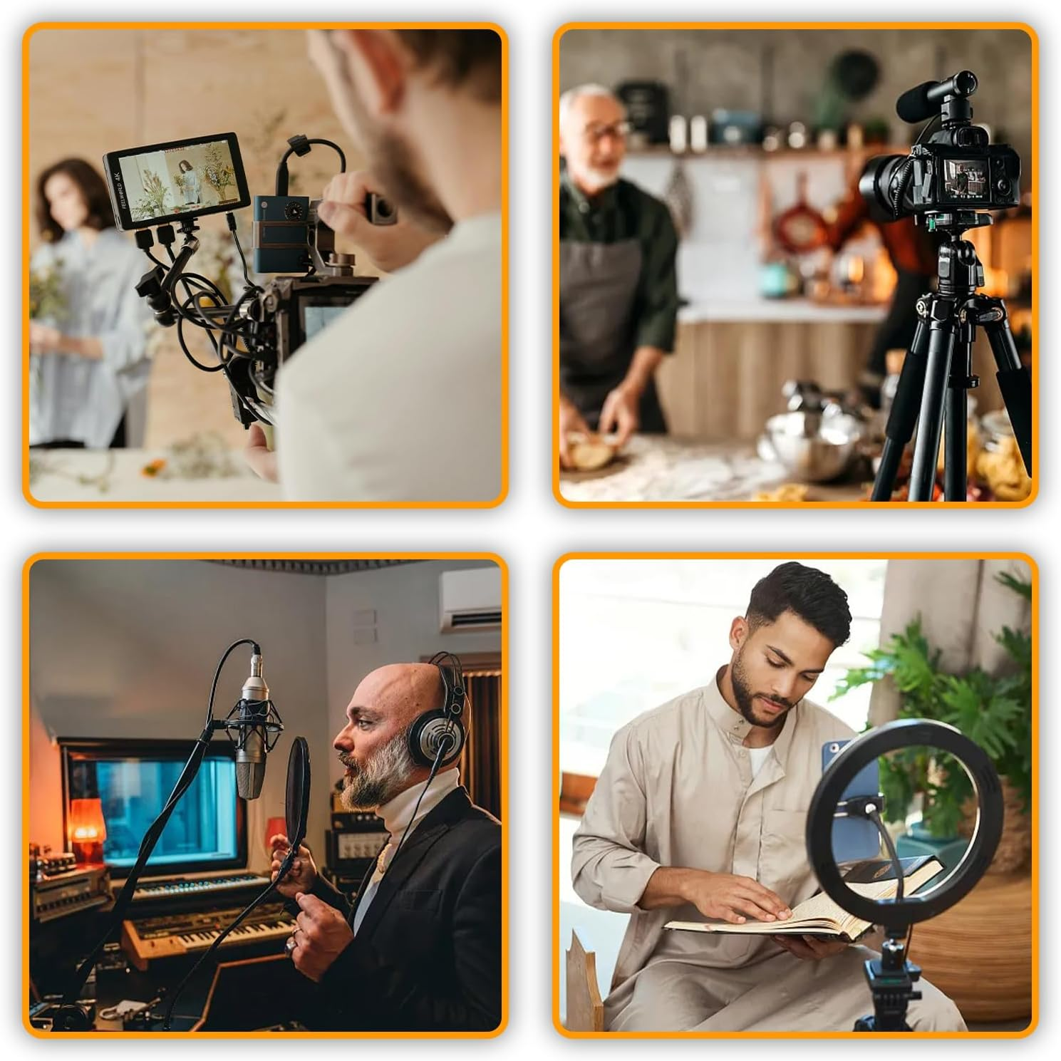 Mic Screw Adapter Thread 5/8 to 1/4 Adapter and 5/8 to 3/8 Adapter Set for Microphone Stand to Tripod and Camera Adapter image number 3