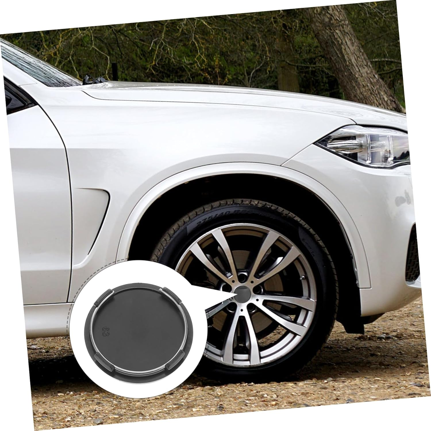 HAPINARY 63Mm Car Wheel Hubcap 2 Pieces Black Hub Center Caps Universal Wheel Rim Covers Replacement for Automotive Exterior Accessories and Trailer Hub Caps image number 2