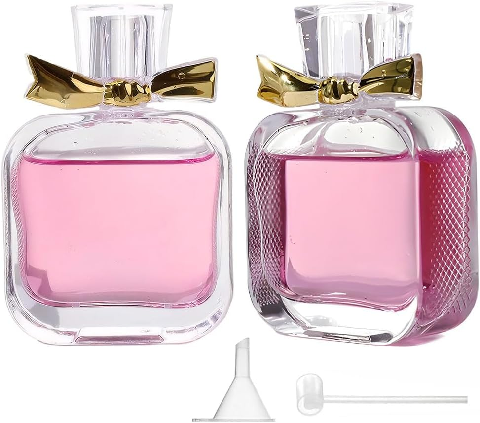 Aieino 5PCS 10Ml Travel Perfume Atomiser Refillable - Portable Perfume Bottle Mini Aftershave Atomisers Spray Bottles Non Leakable with Funnel Dispenser for Women, Pocket Handbag(Lines, Multicolour)