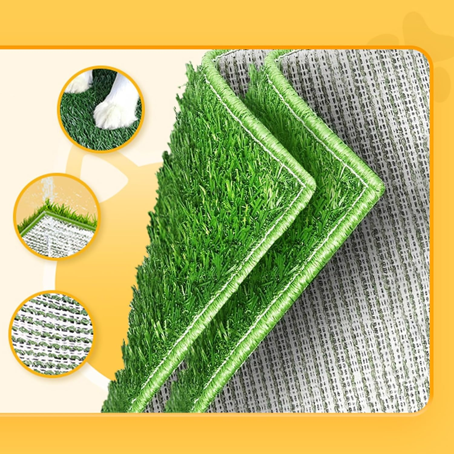 CHONYI Large Dog Grass Toilet with Tray, 20X30In Super Absorbent Dog Grass Pad,4 Layer Pee Pets Potty Pad with 2 Grass Mat 1 Pee Pads,Potty Training Dog Litter Box for Indoor Outdoor image number 2