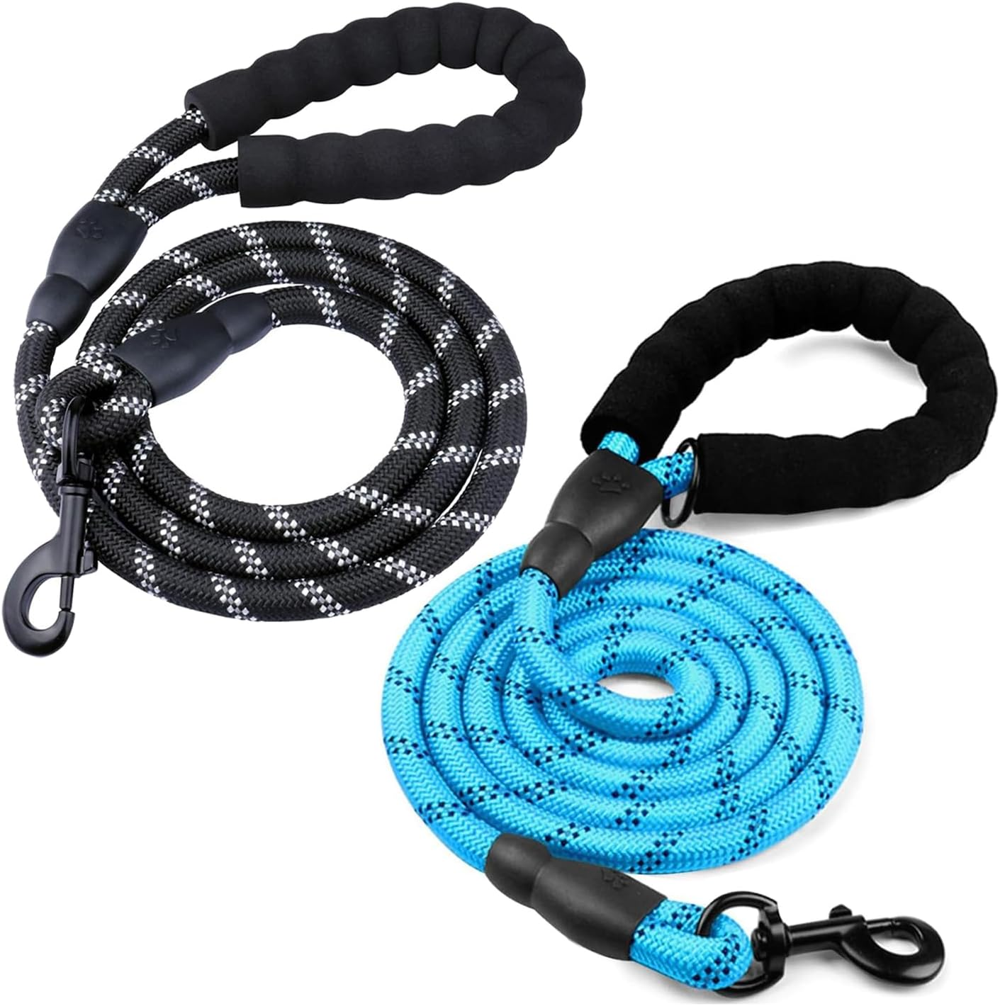 Mumoo Bear Rope Dog Lead 1.5M with Comfortable Padded Handle and Highly Reflective Threads for Medium Large Dogs (1.5M-1.2Cm, Blue)