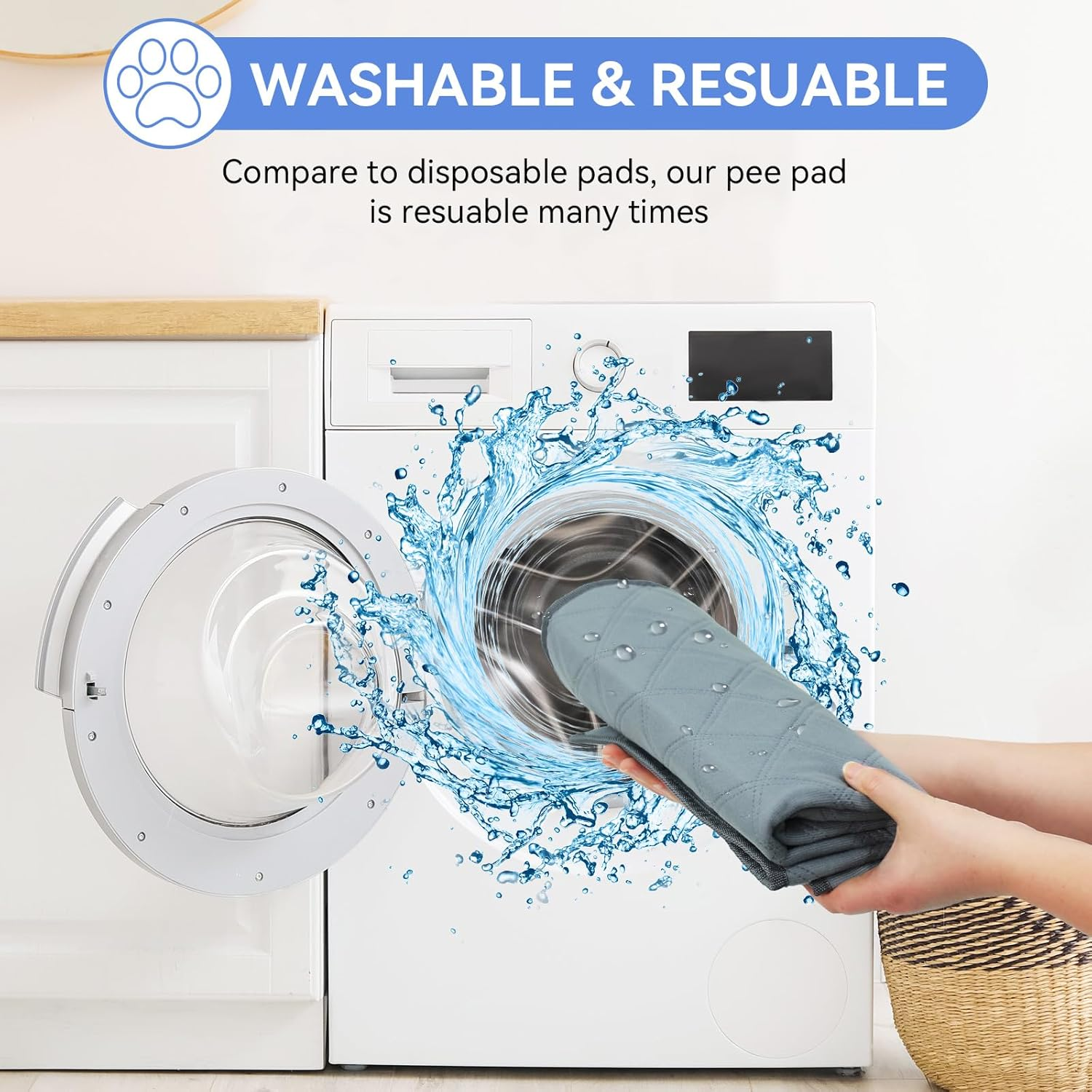 Dog Playpen with Washable Pee Pad, Puppy Pet Cat Playpen Small Dogs Tent Crate Indoor/Outdoor, Portable Pop up Kennel with Carrying Case for Cats/Rabbits(Grey (29" X 29" X 17") with Pad) image number 3