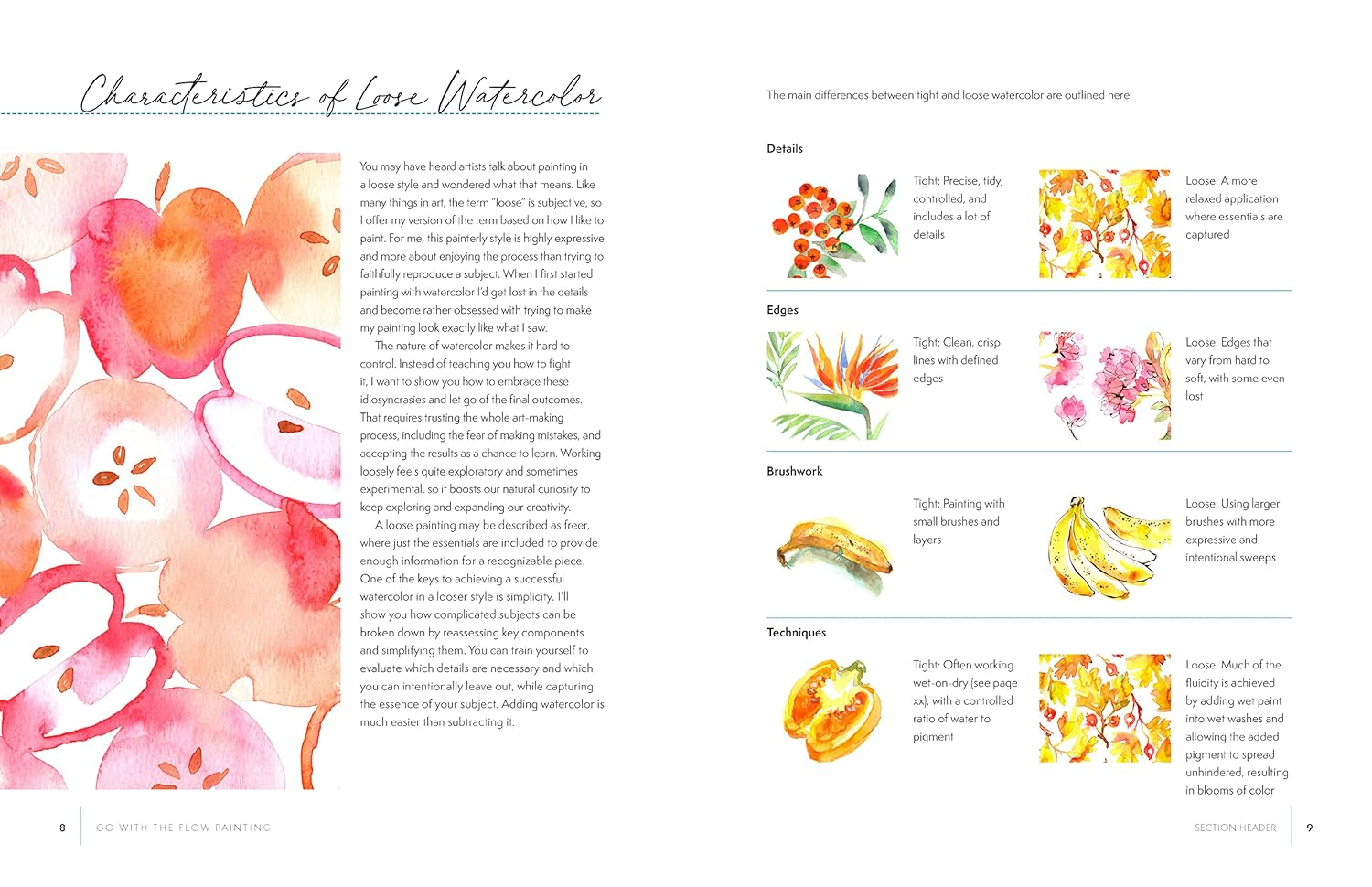 Go with the Flow Painting: Step-By-Step Techniques for Spontaneous Effects in Watercolor - Create Expressive Flowers, Animals, Food, and More image number 1