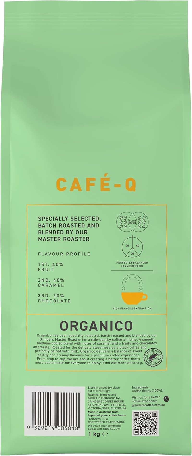 Grinders Caf&eacute;-Q Organico Coffee Beans image number 2