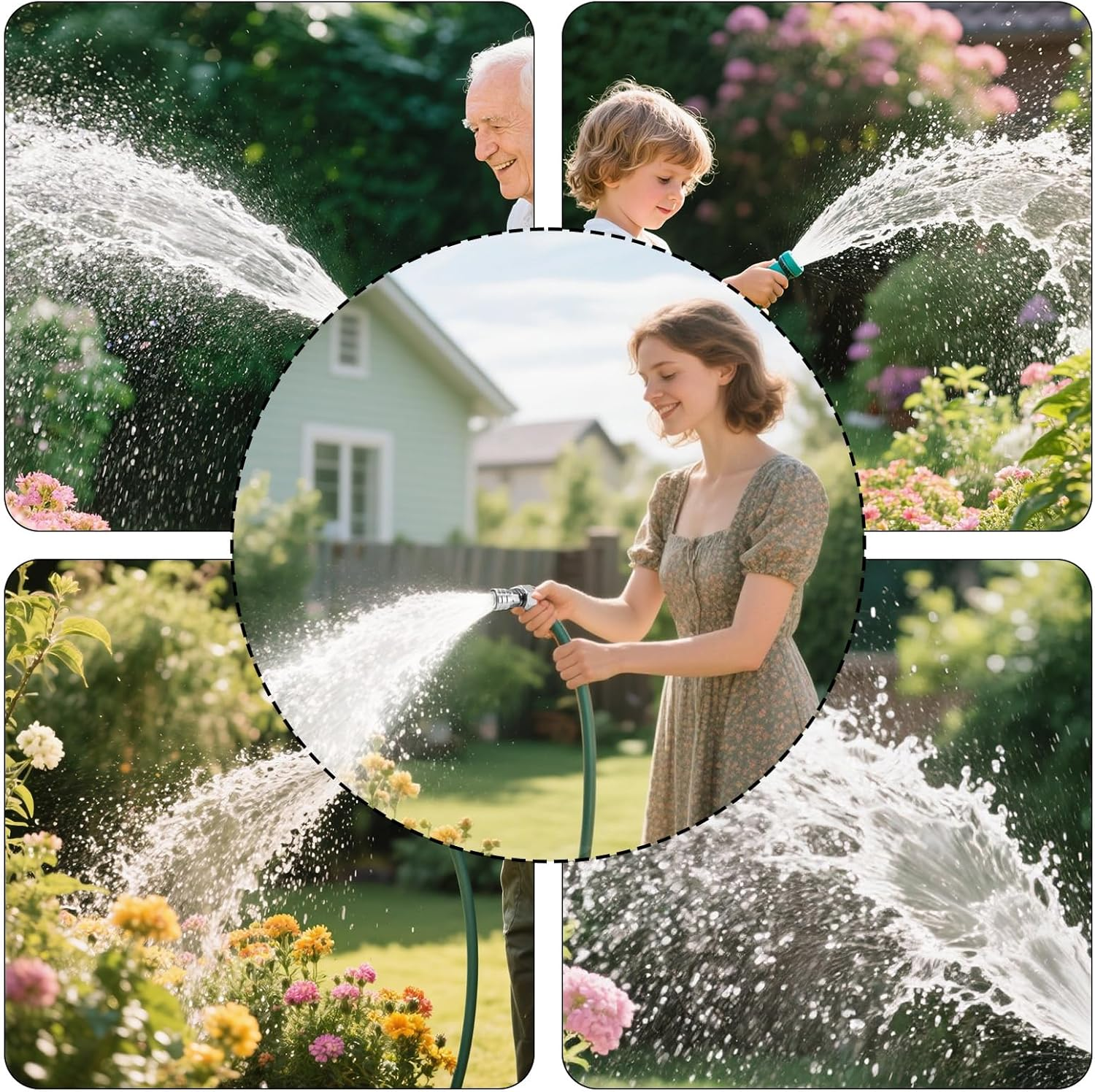 Garden Hose to Pressure Washer Adapter, Stainless Steel, 3/4" to 1/4" High-Pressure Washer Connector for Car Wash Nozzle & Sprayer Attachment(Normal Style)