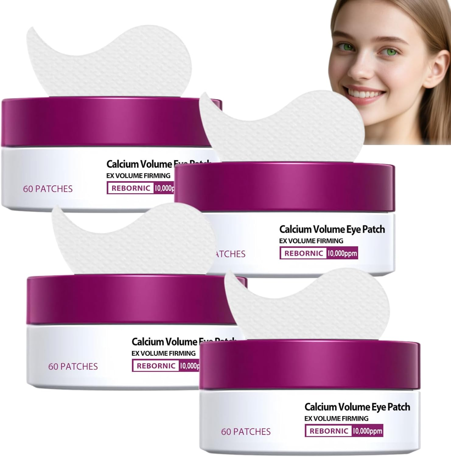 Calcium Volume Eye Patch, Firming under Eye Patches for Puffy Eyes & Dark Circles, Hydrating Soothing Gel Pads with Elastin, Anti-Aging Eye Mask for Fine Lines, Daily Eye Care for Smooth (1Pcs)