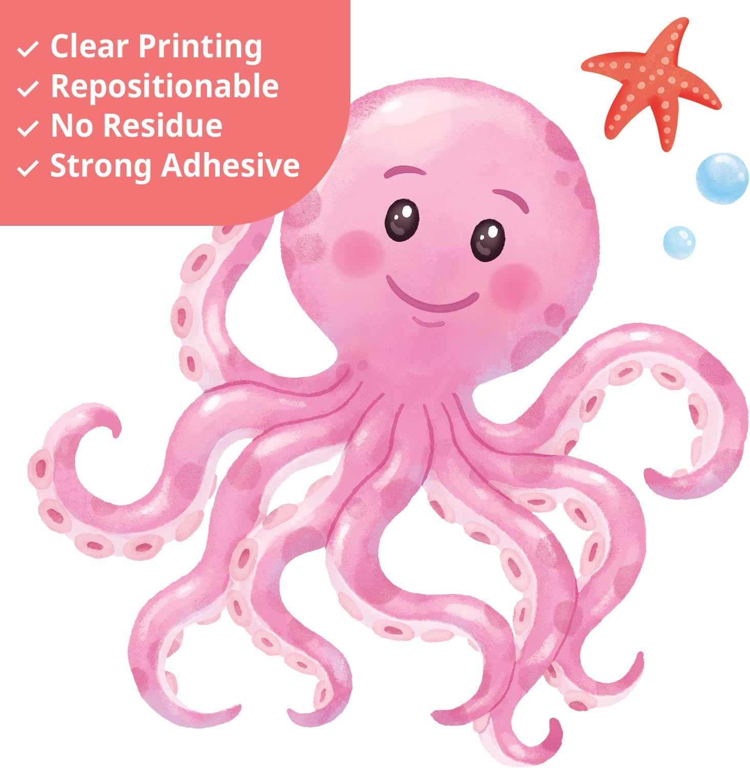 DECOWALL DS12-8081 under the Sea Wall Stickers Ocean Fish Seaweed Decals Turtle Jellyfish Removable Kids Baby Bedroom Nursery Art Home D&eacute;cor Bathroom Decoration Beach Seagrass Colorful Boys Girls image number 2