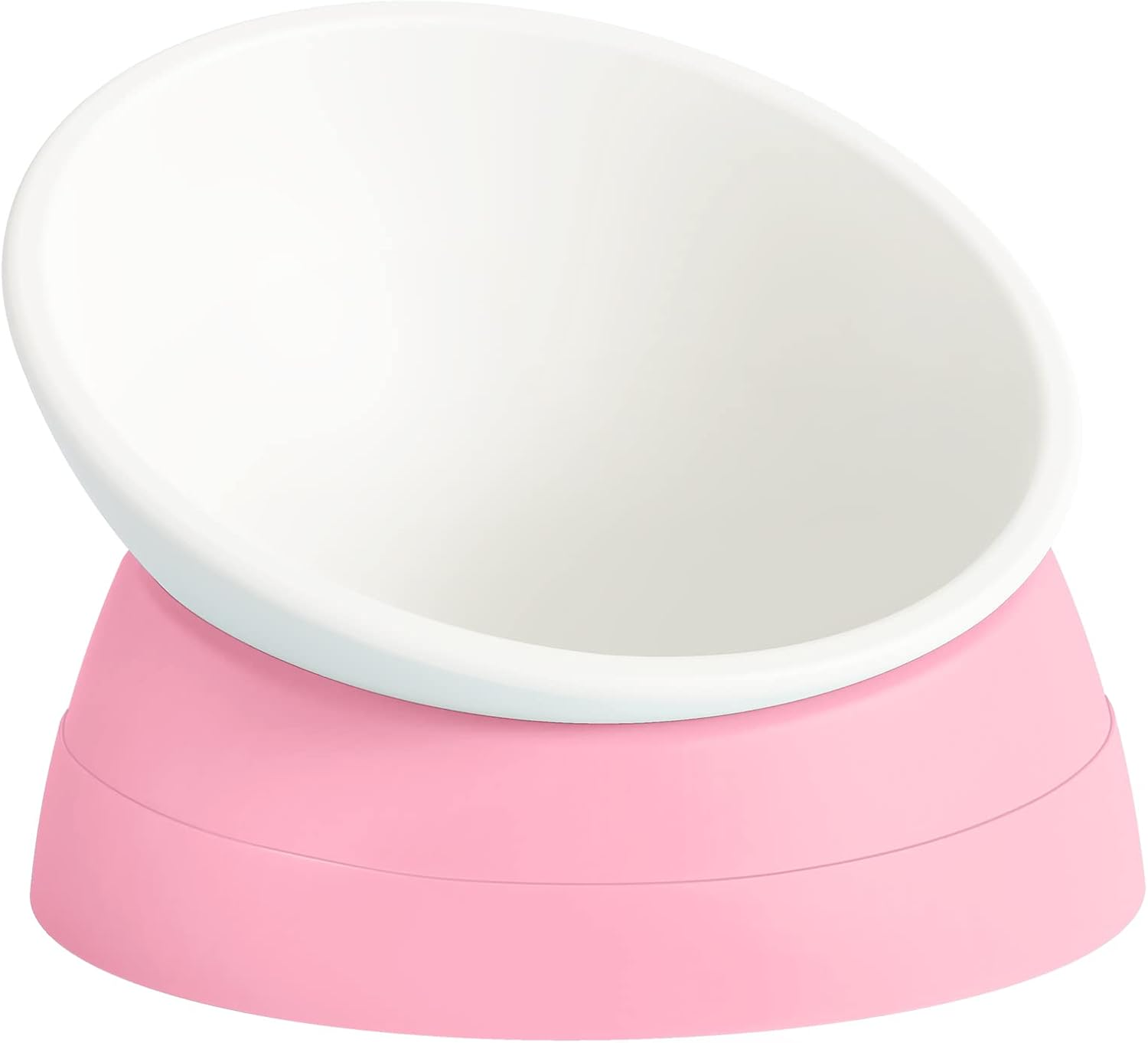 Hi, Ravitat Cat Bowls Elevated Cat Food Bowl Adjustable Cat Dish Anti-Slip and Anti-Noise Raised Cat Bowl Protecting Pet&rsquo;S Spine Thickened Plastic Bowl Suitable for Indoor Cats, 17 Oz - Light Blue  Pink  Black  Grey image number 5