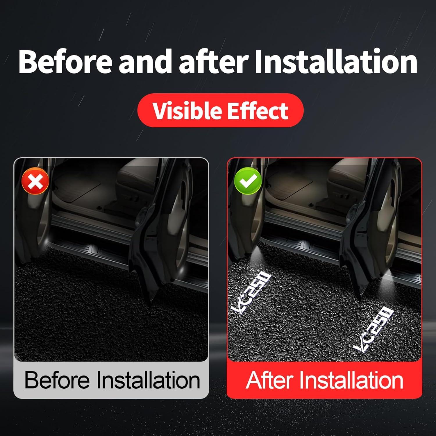 Car Door Courtesy Lamp Logo Welcome Projection Durable LED Light, Fade-Free Logo Projection for 2024 2025 2026 Toyota Land Cruiser Prado 250 LC250 Interior Modification Accessories Decoration Lighting - 4 Pieces (For Lc250) image number 3