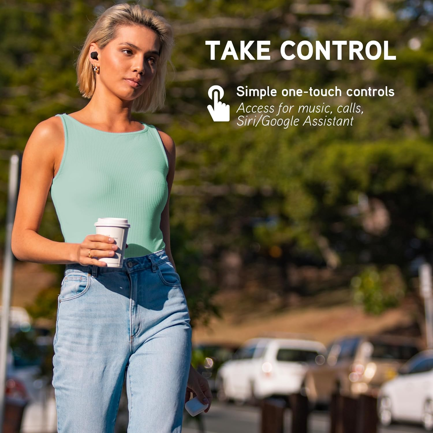 Blueant Pump Air Lite 2 True Wireless Bluetooth Earbuds, Sweatproof Sports Fit, Big Bass Sound, Clear Calls, All-Day Battery with Charging Case, Lightweight In-Ear Design, Black - White image number 3