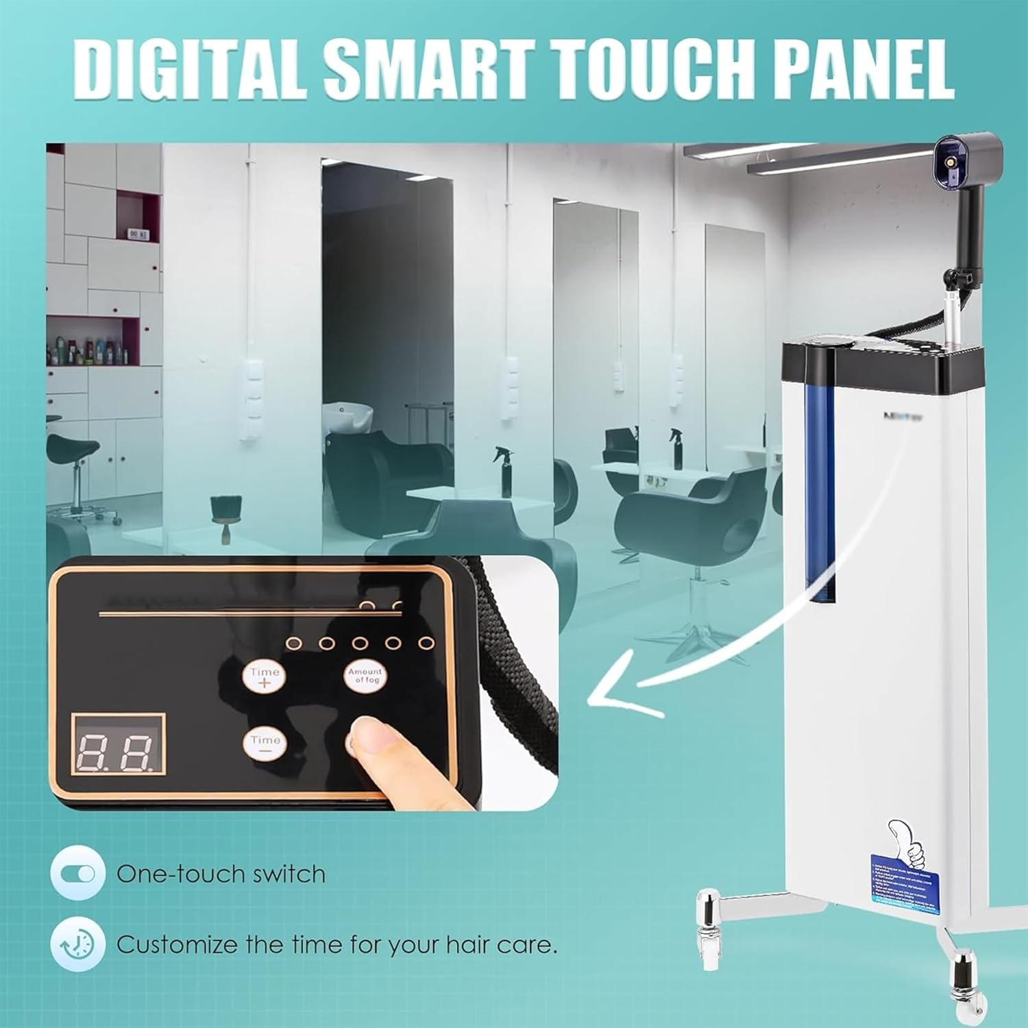 LBMED 3In1 Nano Hair Steamer, Hair Care Machine with 360&deg; Rotating Nozzle and Retractable Stand, Adjustable 5 Levels Atomization Speed and Deep into Scalp 5-8 Cm, Precise and Even, for Repair Damaged image number 5