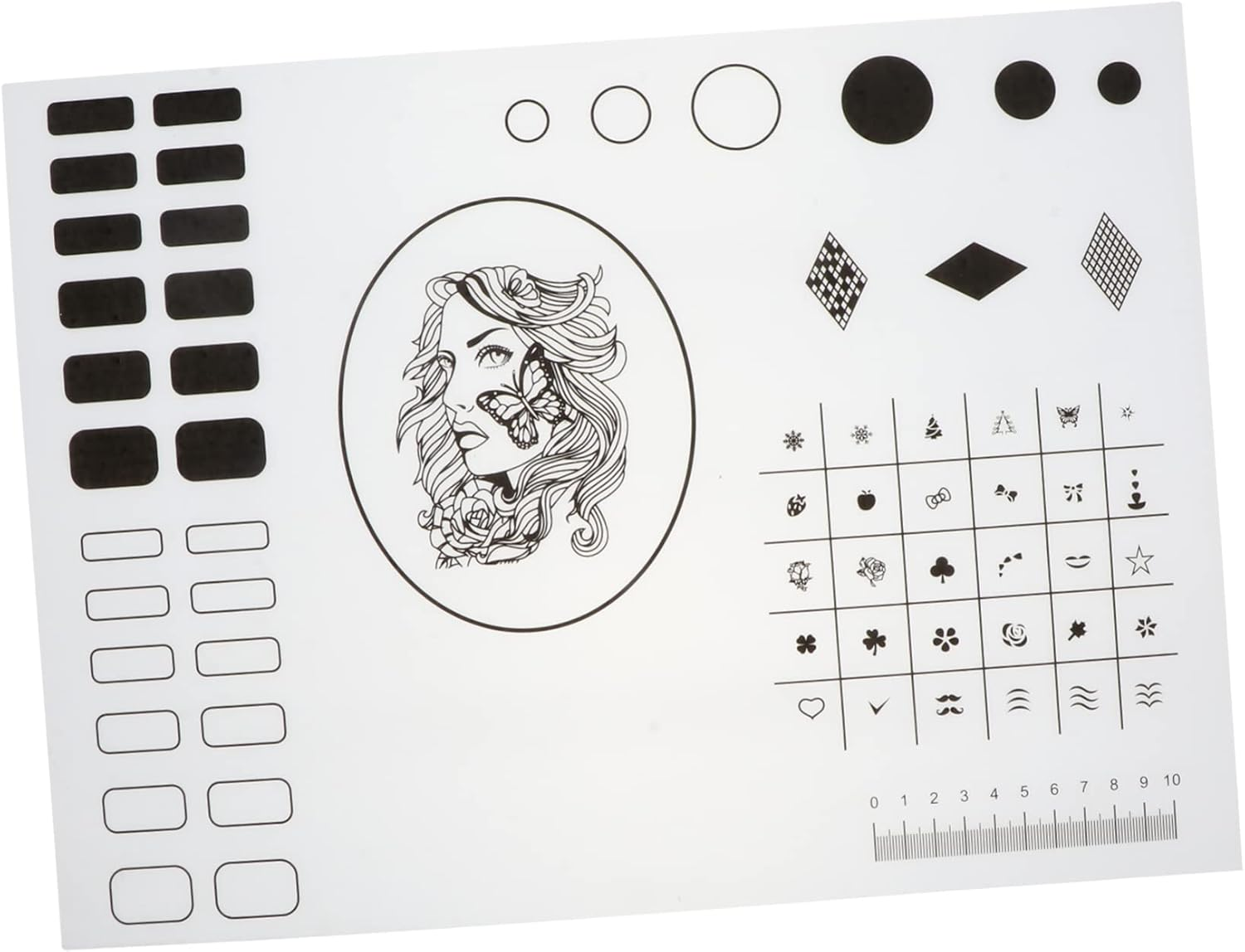 MERRYHAPY Acrylic Nail Art Practice Mat Soft Silicone Trainer Sheet for Home Salon Waterproof and Easy to Clean for Beginners