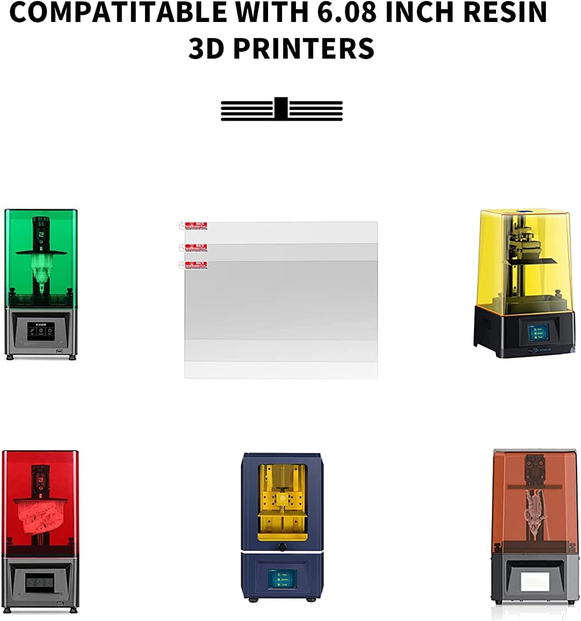 Domoi 10Pcs Screen Protector for LCD Resin 3D Printer, Screen Protective Film for Photon Mono 4K 6.23 Inch Monochrome image number 4