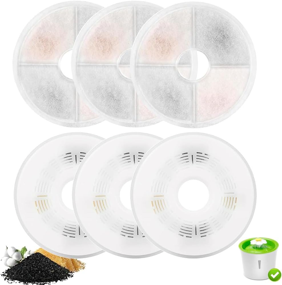 Voarge 6 Pack Cat Fountain Filter 3L Activated Carbon Filter Replacement Filter with Activated Carbon image number 6