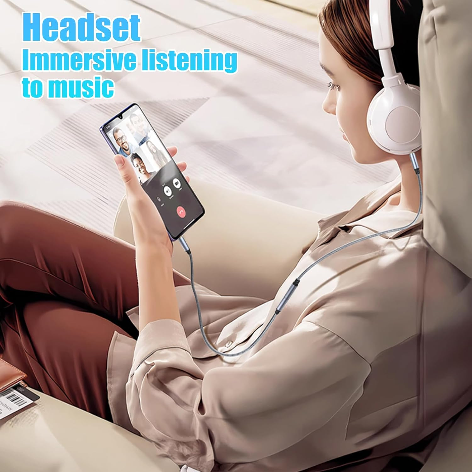 TEKERA 3.5Mm Headphone Extension Cable 1M, TRS Male to Female Stereo AUX Audio Cable, Hi-Fi Jack Extender with Nylon Braided Jacket, Compatible with Headphones, Car Stereo, Speakers, Laptops (3FT/1M) image number 4