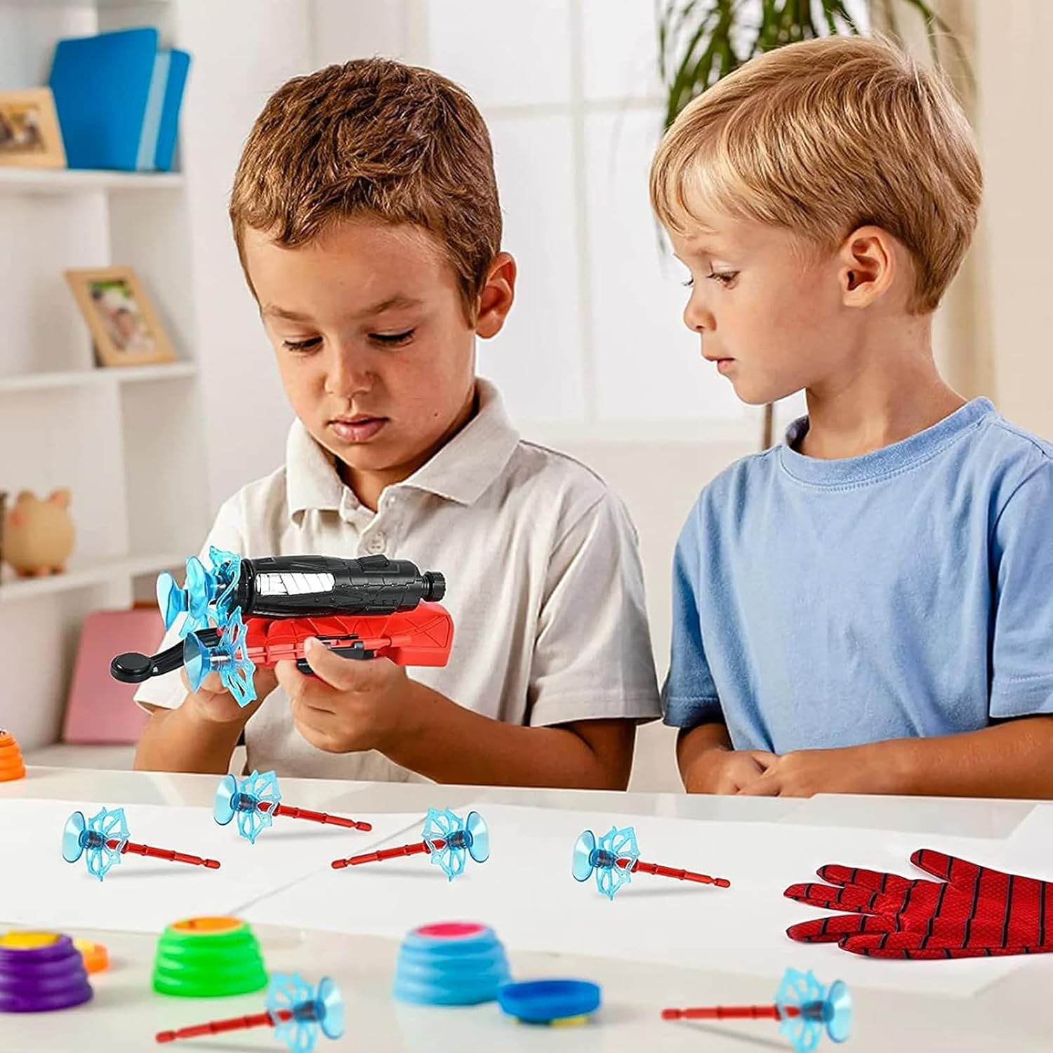 Set of 2 Spider Launcher Gloves, Spider Hero Gloves, Launcher Wrist Toy, Hero Launcher, Spider Gloves Spider Web Launcher, Super Spider Launch, Cosplay Glove Launcher image number 1