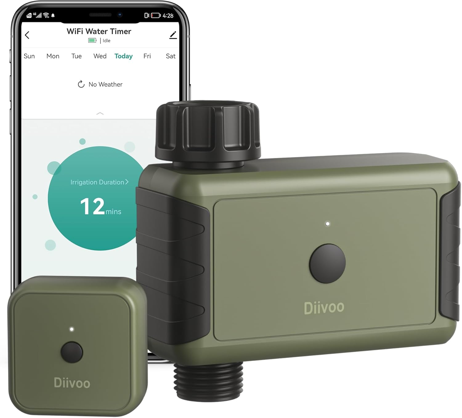 Wifi Water Timer, Diivoo Smart Irrigation Sprinkler Timer with 2 Watering Modes, Compatible with Alexa and Google Home via Wifi Hub for Garden Lawn