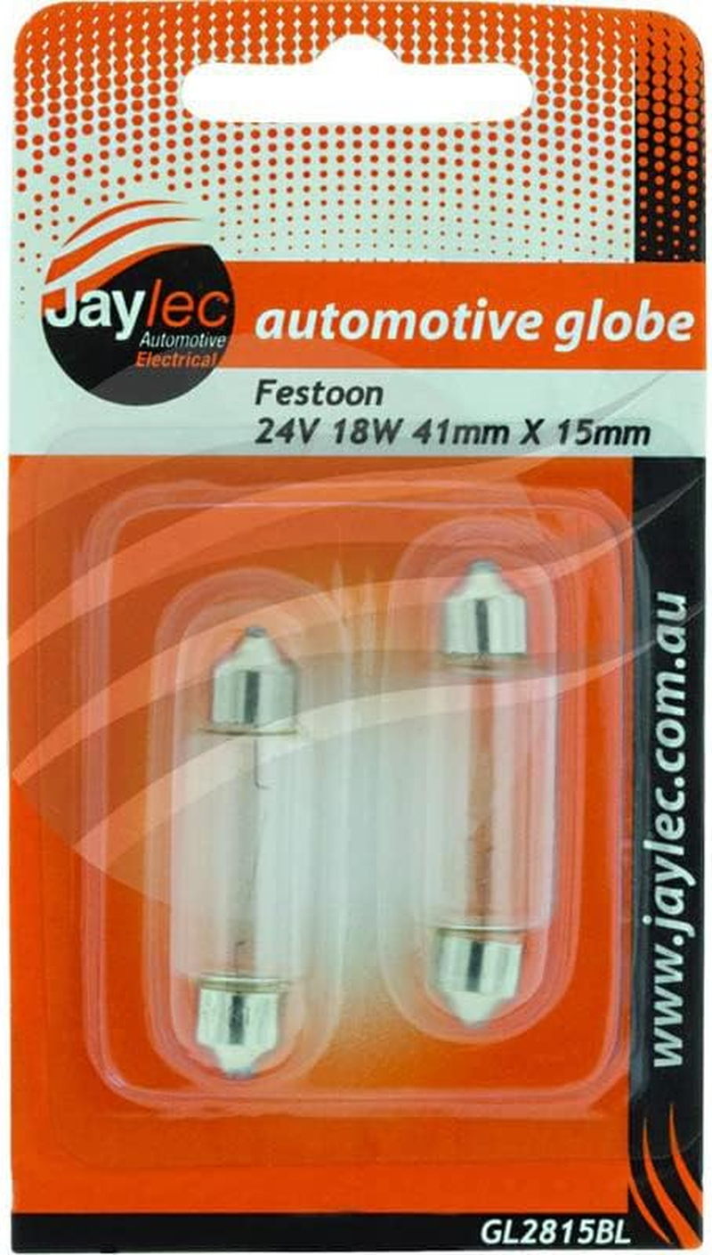 Jaylec Festoon Globe 24V 18W 41Mm X 15Mm Pack 2