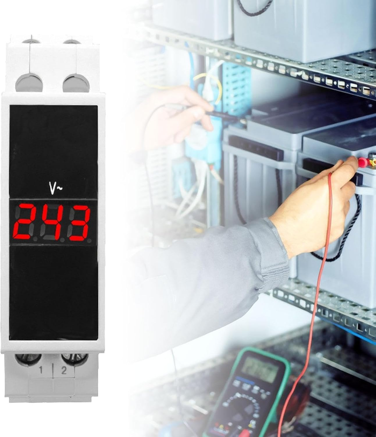 TENOL Din Rail Digital Display Voltmeter Modular Voltmeter Easy to Install AC Voltage Meter image number 5