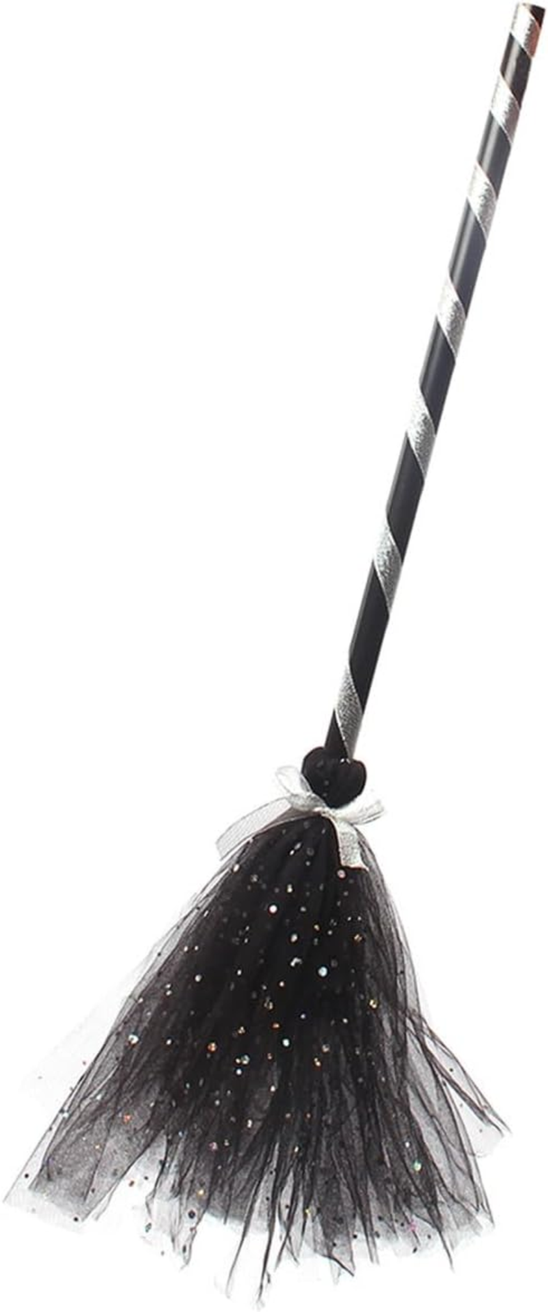 IBAKOM Witch Costume Girls Halloween Costume Children 2-Piece Cosplay Outfit Dress X 1 + Witch Broom X 1 Tulle Dress Wizard Costume Fancy Dress Costume for Carnival Cosplay Party Festival White 10-12 image number 2