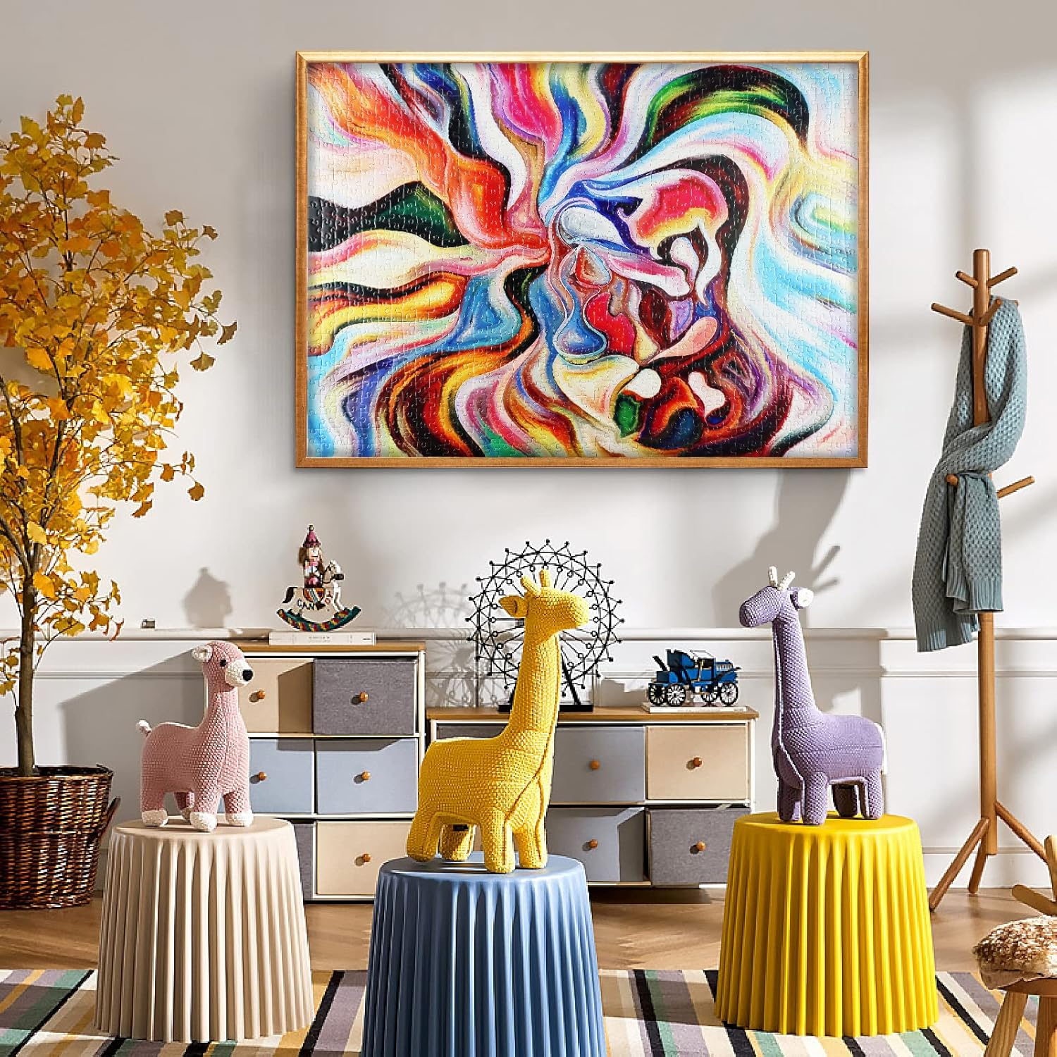 MISITU 1000 Pieces Jigsaw Puzzles for Adults Challenging Difficult Puzzles Impossible Puzzle Teens Jigsaw Puzzle Abstract Watercolor Graduation Home Decoration 70 X 50 Cm with Reference Poster image number 1