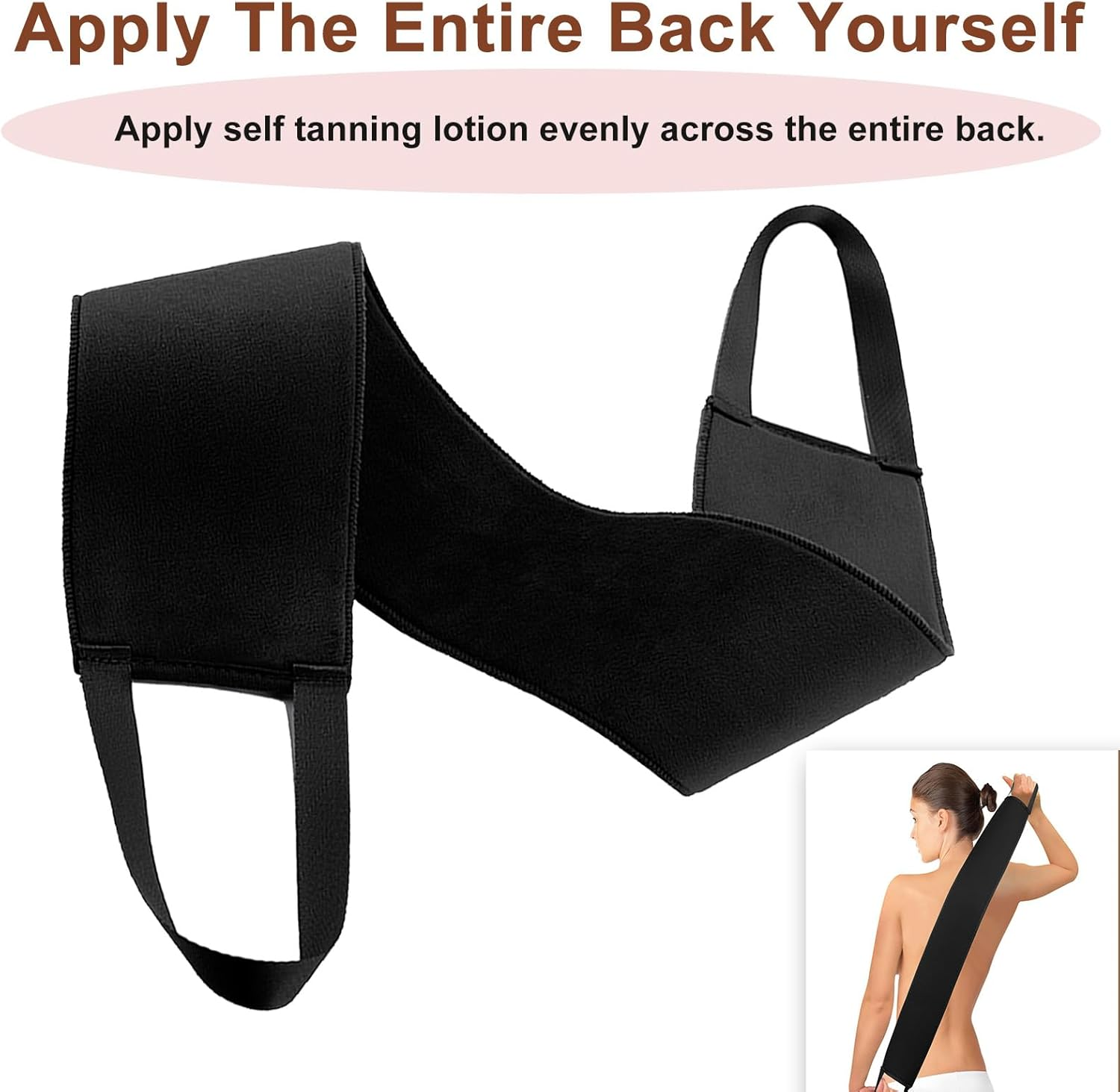 Self Tanner Back Applicator - Lotion Back Tanning Applicator for Self Tan Back Applicator, Achieve Smooth Even Finish on Hard-To-Reach Areas with Back Applicator for Self Tanning