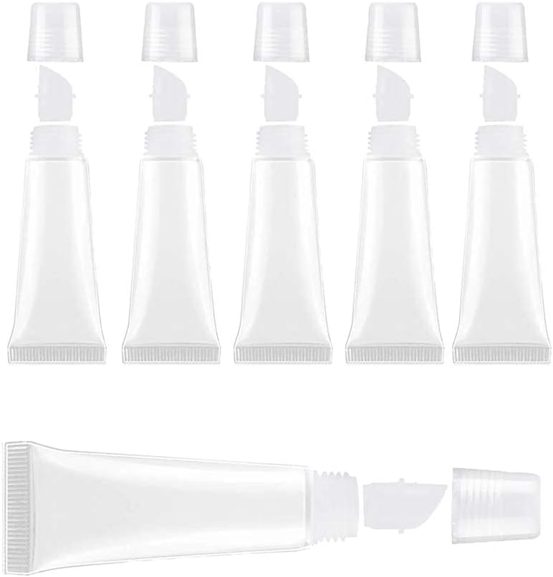6Pcs Lip Gloss Tubes 8Ml Clear Soft Empty Lip Balm Containers Refillable Mini Cosmetic Tubes for Comestic Makeup and Travel Toiletries, Clear image number 3