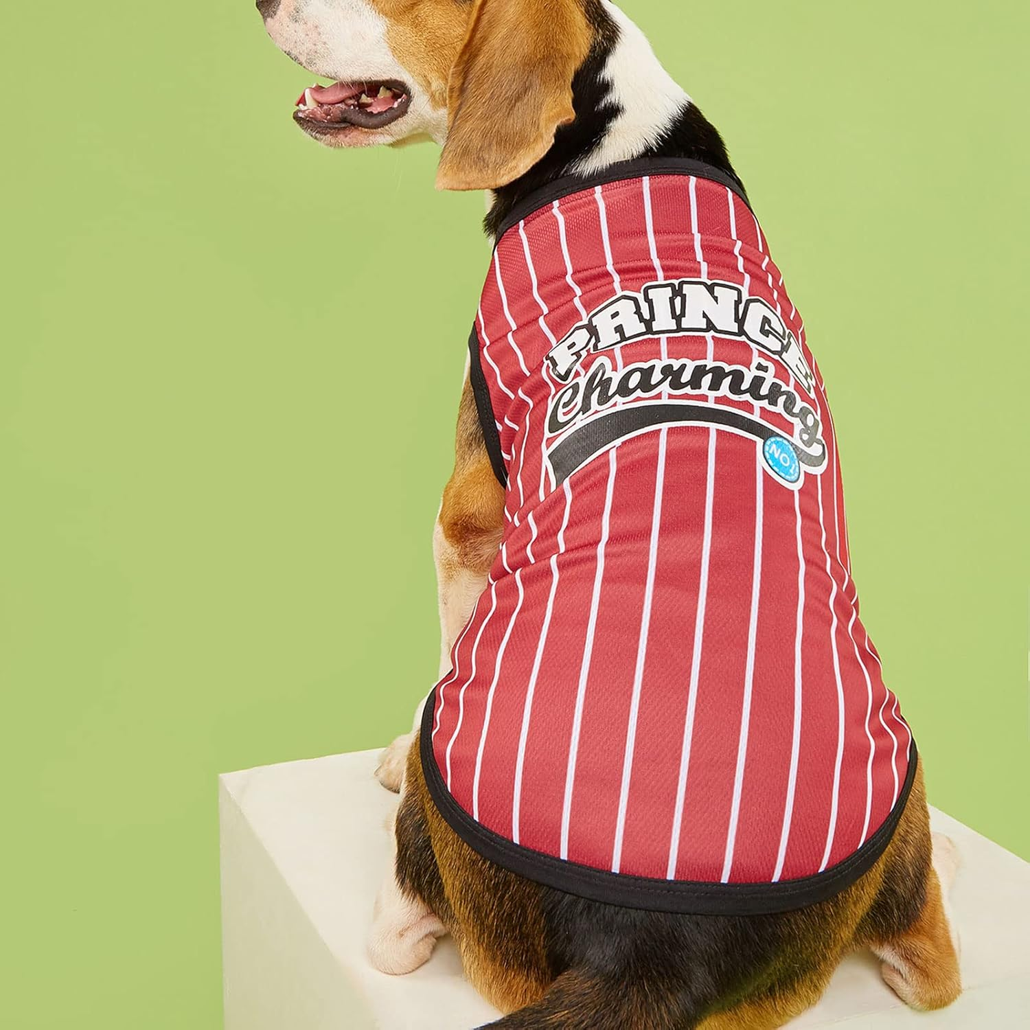 Pet Vertical Stripes Vest, Classic Loose Prevent Sunburn Avoid Hair Loss Dog Shirts, Pet Printed Clothes Dog Outfit Soft Dog Sweatshirt Pet Clothes for Pet Dogs Cats (S) image number 4