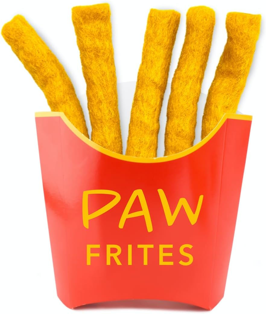 MEWOW 5 Felt Fries Cat Toy PAW Frites Pure Virgin Wool Cat Ball for Cats image number 1