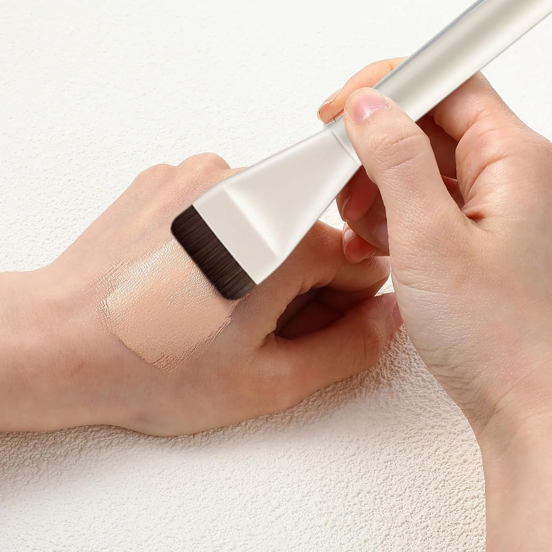 MIRKUZI Face Brush 2 Pieces Makeup Brushes Flat Foundation Concealer Brush Ultra Thin Foundation Brush Foundation Brush Makeup Concealer Brush Gift for Girls Women image number 2