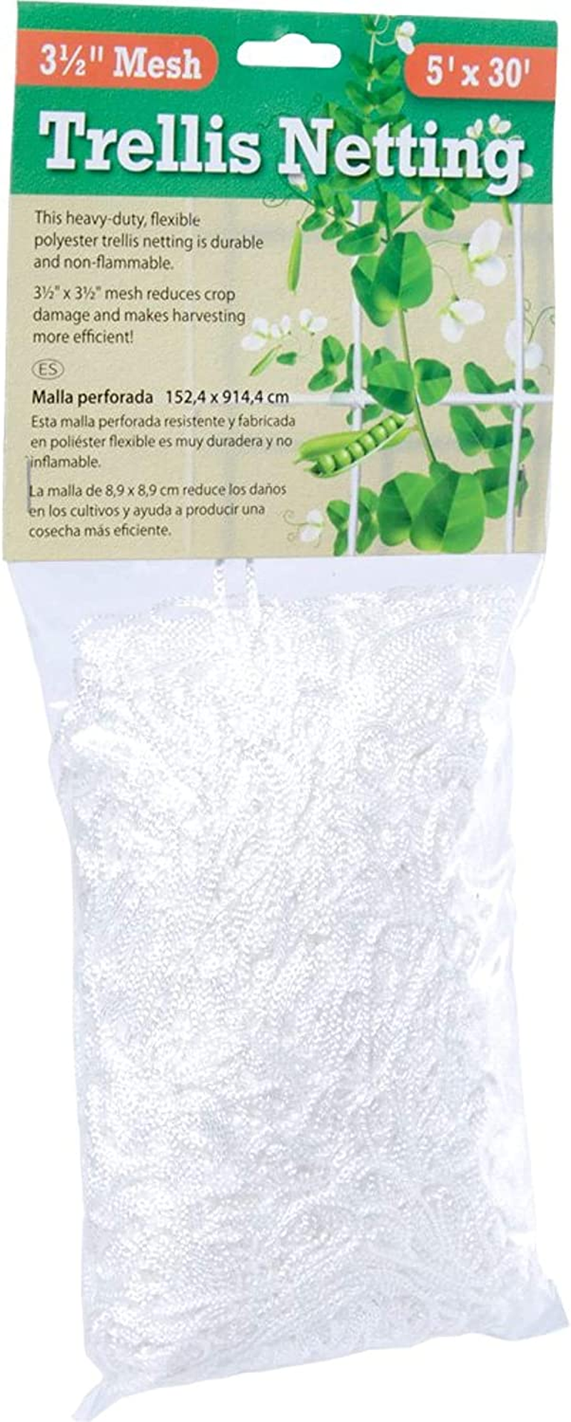 Hydrofarm HGN30S Flexible String, 5' X 30', Trellis Netting, 3.5" Mesh, White image number 2