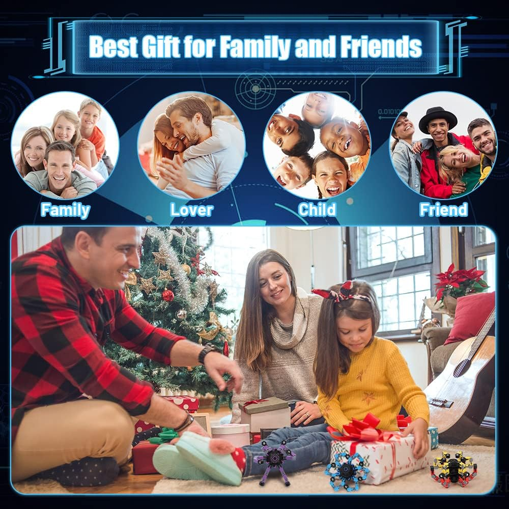 14 PCS Fidget Robot Spinners for Kids Adults, DIY Transformable Sensory Toy for Decompress, Good Choice for Party Favors Goodie, Gifts for Birthday Christmas Easter Party image number 1